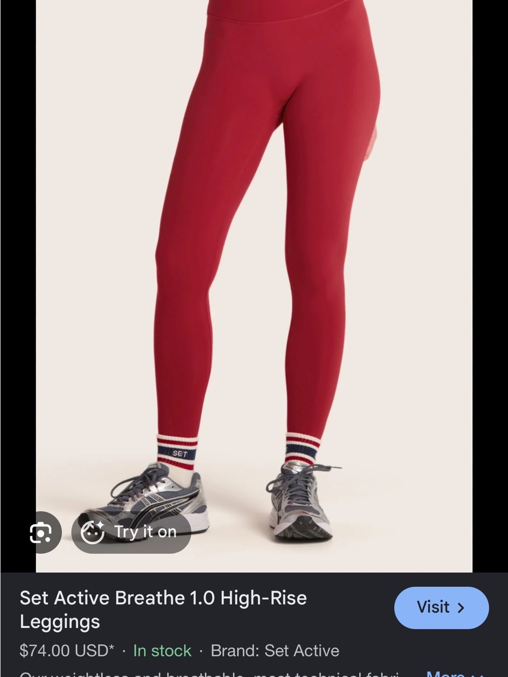 SET Active High-Rise Leggings in Rich Red